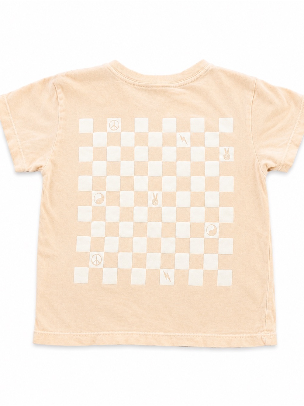 Tiny Whales Peach Graphic Tee Size 2T GUC Yin Yang “Be Excellent to Each Other” - Picture 2 of 3